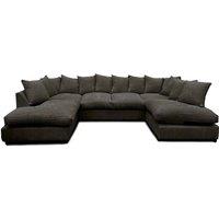 SNUG FURNITURE BIRMINGHAM LTD Preston U Shaped Jumbo Cord Scatter-Back Corner Sofa in Black