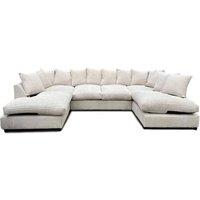 SNUG FURNITURE BIRMINGHAM LTD Preston U Shaped Jumbo Cord Scatter-Back Corner Sofa in Cream
