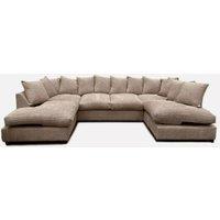 SNUG FURNITURE BIRMINGHAM LTD Preston U Shaped Jumbo Cord Scatter-Back Corner Sofa in Light Beige