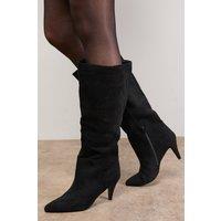 Oasis Women's Kyrene Faux Leather Platform Gaucho High Block Heel Knee Boots in Black | Size: 3