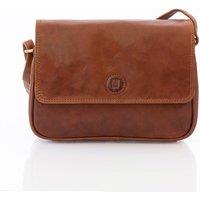 PRIMEHIDE Women's 'Orion' Leather Flap Over Bag in Tan