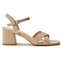 b.soleful Women's 'Livina' Porvair Sandals in Beige | Size: 3