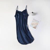 Soft Strokes Silk Women's Silk Slip Dress River Nymph - Navy | Size: 16