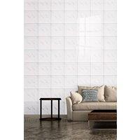 Living and Home 10pcs Self-Adhesive White Marble PVC Wallpapers, 40x40cm | Size: 40x40 cm