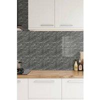 Living and Home 10pcs Neutral Grey Self-Adhesive Marble PVC Wallpapers, 40x40cm | Size: 40x40 cm