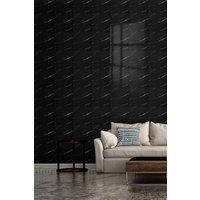 Living and Home 10pcs Black Self-Adhesive Marble PVC Wallpapers, 40x40cm | Size: 40x40 cm
