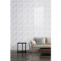 Living and Home 10pcs Self-Adhesive Ariston White Marble PVC Wallpapers, 40x40cm | Size: 40x40 cm