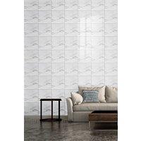 Living and Home 10pcs Self-Adhesive Statuario White Marble PVC Wallpapers, 40x40cm | Size: 40x40 cm