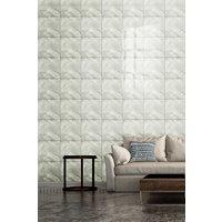 Living and Home 10pcs Self-Adhesive Off-white Jade Marble PVC Wallpapers, 40x40cm | Size: 40x40 cm