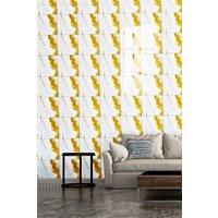 Living and Home 10pcs Self-Adhesive White Gold Marble PVC Wallpapers, 40x40cm | Size: 40x40 cm