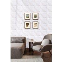 Living and Home 10pcs Peel and Stick White Marble PVC Wall Sticker, 40x40cm | Size: 40x40 cm