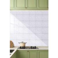 Living and Home 10pcs Light Grey Peel and Stick Marble Wall Sticker, 40X40cm | Size: 40X40 cm