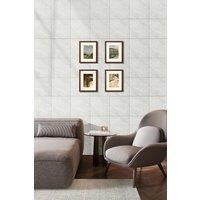 Living and Home Set of 10 Light Grey Self-Adhesive Marble PVC Wall Stickers, 40x40cm | Size: 40x40 cm