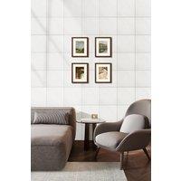 Living and Home Set of 10 Cream White Self-Adhesive Marble PVC Wall Stickers, 40x40cm | Size: 40x40 cm