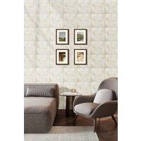 Living and Home Set of 10 Self-Adhesive Jade Marble Inlay Gold PVC Wall Stickers, 40x40cm | Size: 40x40 cm