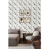 Living and Home Set of 10 Self-Adhesive Calacatta White Marble PVC Wall Stickers, 40x40cm | Size: 40x40 cm