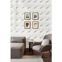 Living and Home Set of 10 Self-Adhesive Calacatta White Marble PVC Wall Stickers, 40x40cm | Size: 40x40 cm