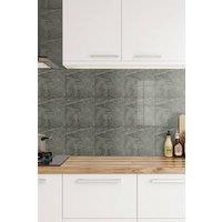 Living and Home 10pcs Self-Adhesive Grigio Carnico Marble PVC Wallpapers, 40x40cm in Grey | Size: 40x40 cm