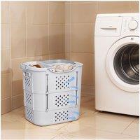 Living and Home Collapsible Portable Laundry Basket with Underwear Storage Hamper in Grey
