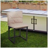 Living and Home Kermit Chair Cushion Outdoor Portable Chair Pad in Khaki | Size: Small
