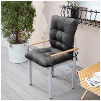 Garden Sanctuary 50x110cm Garden Cushion Rattan Chair Pad in Dark Grey | Size: 50x110 cm