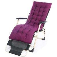 Garden Sanctuary 160x50cm Sun Lounger Cushion with Anti-Slip Cover in Purple | Size: 160x50 cm