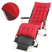 Garden Sanctuary 160x50cm Sun Lounger Cushion with Anti-Slip Cover in Red | Size: 160x50 cm