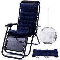 Garden Sanctuary 48x125cm Beach Lounge Seat Cushion Office Sofa Chair Cushion Rocking Chair Pad in Dark Blue | Size: 48x125 cm
