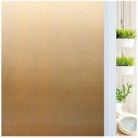 Living and Home Vertical Brushed Privacy Window Film - Self-Adhesive Translucent Light Filtering Effect in Orange