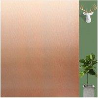 Living and Home Vertical Brushed Privacy Window Film - Self-Adhesive Translucent Light Filtering Effect in Red