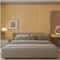 Living and Home Self-Adhesive Waterproof Fire-Retardant PVC Textured Ribbed Wood Effect Wallpaper in Yellow