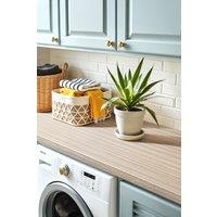 Living and Home Self-Adhesive Waterproof Fire-Retardant PVC Silky Straight Woodgrain Wallpaper in Light Grey