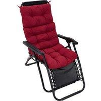 130x55cm Outdoor High Back Chair Cushion 3-Fold Design for Adirondack or Folding Chairs in Red | Size: 130x55 cm