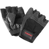 York Leather Weight Lifting Gloves in Black | Size: Large