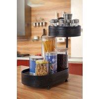 Living and Home Multi-Layer Rotating Spice Rack Desktop Storage Shelf Kitchen Bathroom in Black