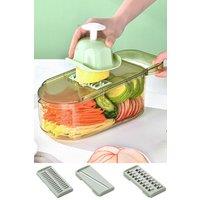 Living and Home 6-in-1 Kitchen Vegetable Food Slicer Chopper Cutter Multifunctional Grater with Handguard in Green