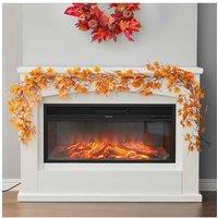 Living and Home 2m Faux Autumn Maple Leaf Garland for Home Dcor Halloween in Orange