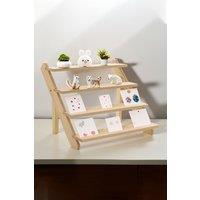 Living and Home 4 Tiers Stair Style Pine Wooden Plant Stand Desktop Storage Shelf in Natural