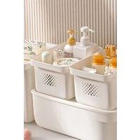 Living and Home Storage Box Food Container with Lid Handles 25*17.5*14 CM in White