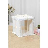 Living and Home Cake Gift Box Display with Ribbon for Valentine's Day in White