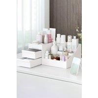 Living and Home Makeup Organizer with Multi Compartments and Drawers in White