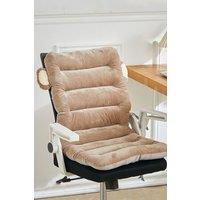 Living and Home Integrated Plush Desk Chair Cushion in Khaki
