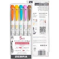 Zebra MILDLINER BRUSH HIGHLIGHTER 5PK WALLET(WARM)