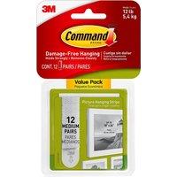 3M CLAW Command White Medium Picture Hanging Strips Value Pack 17204-12