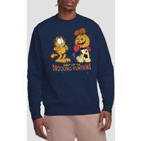 Garfield Drooling Pumpkins Sweatshirt, Navy | Size: Medium
