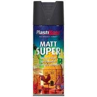Plastikote Super Matt Spray Black 400Ml