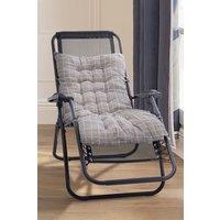 Living and Home 160cm L x 50cm W Plaid Print Beach Chair Seat Cushion Button Tufted Lounge Cushion in Grey | Size: 160 cm L x 50 cm W