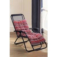 Living and Home 160cm L x 50cm W Ethnic Print Button Tufted Lounge Cushion in Red | Size: 160 cm L x 50 cm W