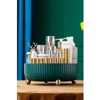 H&O Direct Cosmetics Storage Tray Makeup Skin Care Shelf Turntable Organizer in Green