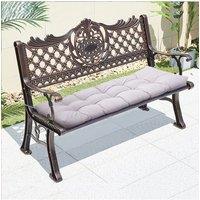 Living and Home 130cm W x 50cm D Waterproof Patio Bench Seat Cushion in Grey | Size: 130 cm W x 50 cm D